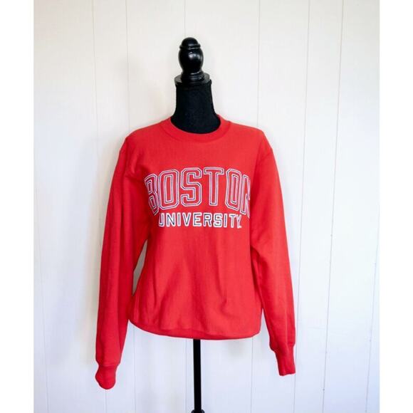 Champion Embroidery Raised Boston University Sweetheart Size Small Reverse Weave - Picture 1 of 6
